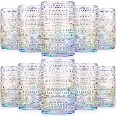 POLIDREAM Hobnail Drinking Glasses Set of 4, Art Deco