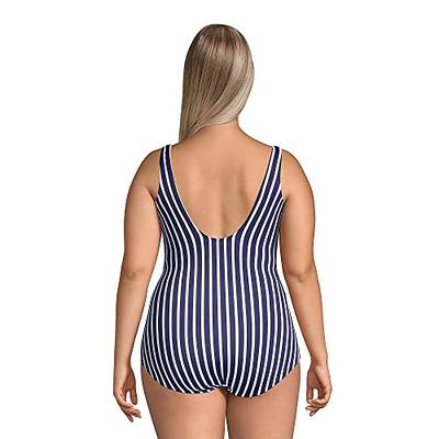 Lands' End Lands'end Women's Petite D-Cup Beach Living Square Neck Tankini  Top