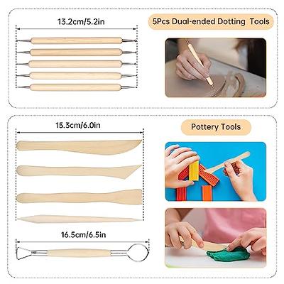 Pottery Clay Sculpting Tools, 39pcs Double Sided Polymer Clay Tools, Ceramic Clay Carving Tool Set for Beginners, Pottery Tools