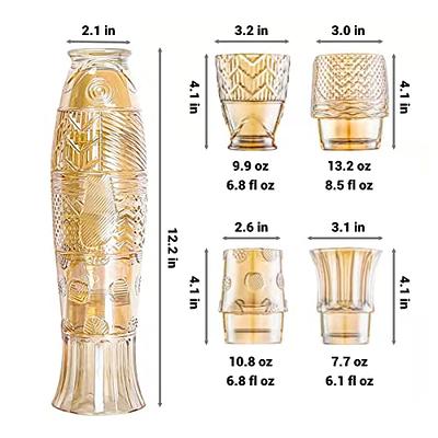 4-piece Stacking Drinking Glass, Koi Fish Shape Stackable Cups Set, Cute  Fish Drinkware Set, Handmade Glassware, Housewarming Gift 