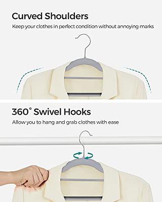 SONGMICS Rubber-Coated Plastic Hangers, 50 Pack Non-Slip Coat Hangers,  Space-Saving Slim Clothes Hangers, 360 Degree Swivel Hooks, Shoulder  Notches