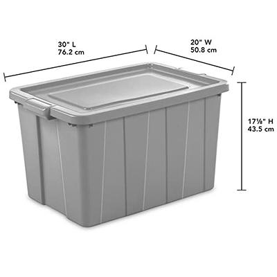 Sterilite 30 Gal Gasket Tote Heavy Duty Stackable Storage Bin with