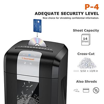 Woolsche Paper Shredder, 18-Sheet Cross Cut with 7.93Gallon Pull Out Bin,  P-4 Security Level, Shred Paper and Credit Card and CD, Durable&Fast with