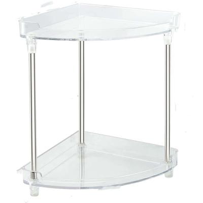 mDesign Plastic Suction Hanging Window Home Storage Shelf, Small, 2 Pack - Clear