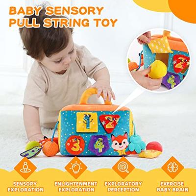 SoulLife Baby Montessori Sensory Toys for Toddlers 1 2 3 Year Old, Pull String Activity Travel Toys for Baby, Developing Fine Motor Skill, Infants