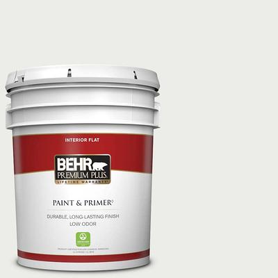 BEHR PREMIUM PLUS 5 gal. #70 Linen White Flat Low Odor Interior