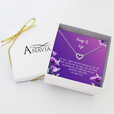 Anavia Best Wishes Gift Card High Quality Stainless Steel Fashion Necklace  for Her, Girlfriend Gift, Wife Gift, Gift for Fiancee-[Rose Gold Infinity  Double Ring,Blue-Orange Gift Card] 