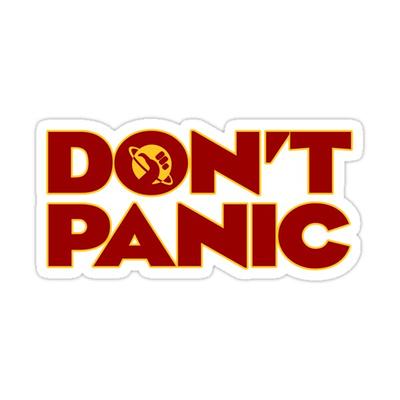 Don't panic The Hitchhiker's Guide to the Galaxy Sticker for Sale