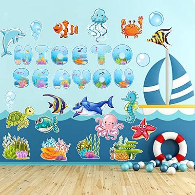 72 PCS Sea Life Paper Cutouts Classroom Bulletin Board Decorations