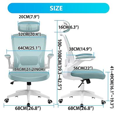 Ergonomic Office Chair, KERDOM Breathable Mesh Desk Chair, Lumbar Support  Computer Chair with Headrest and Flip-up Arms, Swivel Task Chair,  Adjustable Height Gaming Chair 