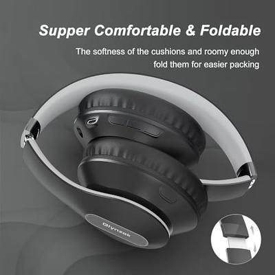 Glynzak Wireless Headphones Over Ear 65H Playtime HiFi Stereo Headset with  Microphone and 6EQ Modes Foldable Bluetooth V5.3 Headphones for Travel