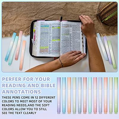 Vitoler Aesthetic Highlighters, 6 Mild Colors Chisel Tips Bible