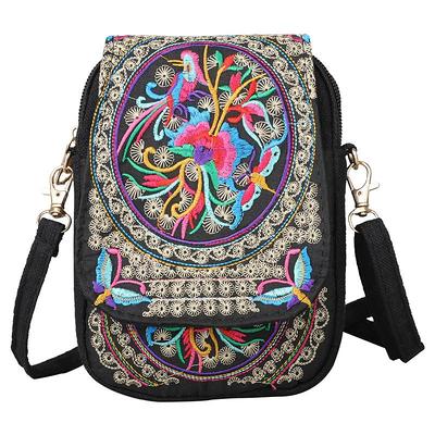 Floral Embroidery Shoulder Bag Vintage Daily Bucket Bag - Temu