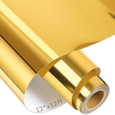 HTVRONT Gold Glitter HTV Vinyl Roll-12 x 15FT Gold Glitter Heat Transfer  Vinyl for Shirts, Glitter Iron on Vinyl for All Cutter Machine，Easy to Cut