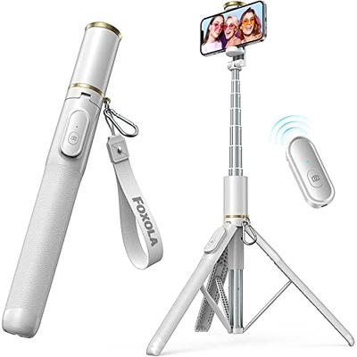 Wireless Selfie Stick Tripod Bluetooth Selfie Stick Extendable Selfie Stick  with Wireless Remote-White 