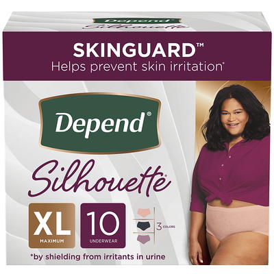 Depend FIT-FLEX Incontinence Underwear for Women, Disposable, Maximum  Absorbency, XL, Blush, 72 Count : : Health & Personal Care