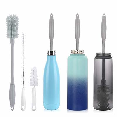 Utility Bottle Cleaning Brush Set Long Handle Thin Small Big Wire Cleaner Bendable Flexible for Narrow Neck Skinny Spaces of Water Beer Wine Baby