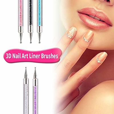 5Pcs 2 Way Nail Art Silicone Tip Pen Brushes Dotting Tools