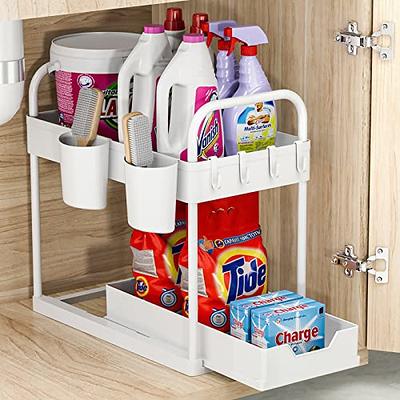 SPACEKEEPER Under Sink Organizer, Pull Out Cabinet Organizer 2-Tier Sliding  Under Bathroom Cabinet Storage Rack Multi-purpose Under Sink Shelf for