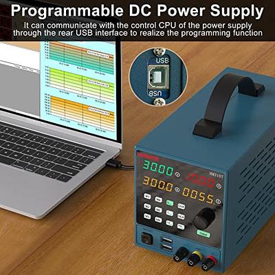 DC Power Supply Variable, Adjustable Bench Power Supply with 4-Digit LED  Display, 0-30 V/0-10 A, Display Power, Lock Function(Button), Protective