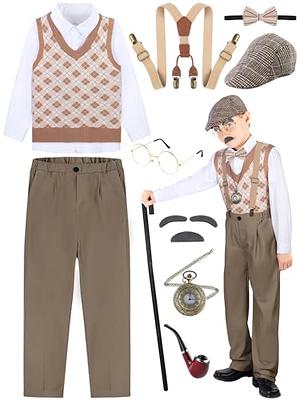 EBYTOP Halloween 1920s Mens Costume Great Gatsby Gangster Outfit and  Accessories