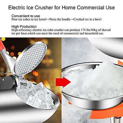 VEVOR 110V Electric Ice Shaver Crusher,300W 1450 RPM Snow Cone Maker Machine with Dual Stainless Steel Blades 210LB/H, Shaved Ice Machine with Ice