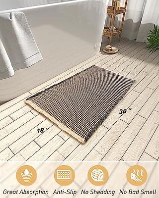 COCOER Non Slip Bath-Mat, Super Absorbent Washable Bath Mats for Bathroom  with Rubber Backing, Thin Bathroom Rugs Fit Under Door-Bathroom