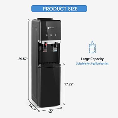 COSVALVE 5 Gallon Top Loading Water Dispenser, Electric Hot/Cold Water  Cooler Dispenser with Child Lock and Storage Cabinet for Home Office Use