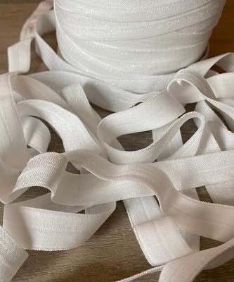 White 1-inch fold-over elastic