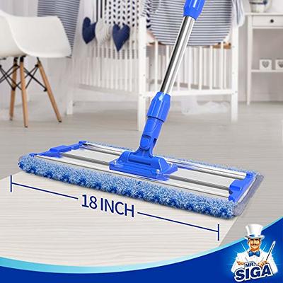 MR.Siga Floor Scrub Brush with Long Handle, 2 in 1 Floor Scrubber