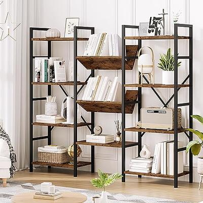 Four Tiered Wood and Metal Display Shelf