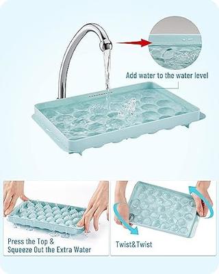 Ice Cube Trays With Lid & Bin Round Ice Mold Making for freezer 99 x 1in