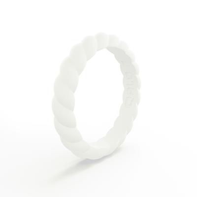 Knot Theory Pearl White Breathable Silicone Ring for Men and Women 8 (6mm)