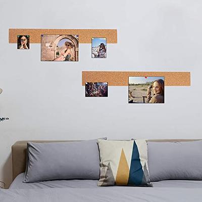 FEBSNOW 3 Pcs Bulletin Strip Cork Strip Cork Bulletin Bar Strip Natural Frameless Cork Board Strips with Strength Adhesive Backing for O