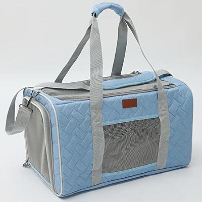 H.S.C PET Cats Carrier Soft-Sided Quilted Pet Pups Bag Temporary Kennel Fit  Luggage Case Traveling Outdoor Go to Vet, Side Pocket,15 lbs Puppy/18 lbs  Cat or Kittens (Light Blue) - Yahoo Shopping