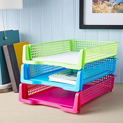 Zhehao 24 Pcs Paper Organizer Basket 13.6 x 10.2 x 3.3 Inch