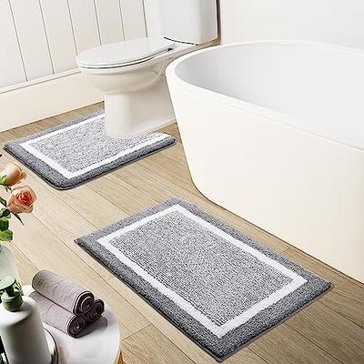 3 Piece Bathroom Rugs Set Microfiber Plush Bath Rug Non Slip