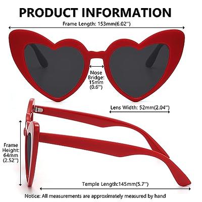 LIKSMU Heart Sunglasses for Women Trendy Cat Eye Love Shaped Sunglasses  Vintage Lovely Shades Retro Cute Sun Glasses Party Favors Music Concert Red  - Yahoo Shopping