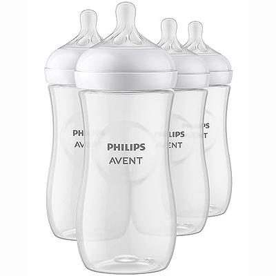 Philips Avent Natural Baby Bottle with Natural Response Nipple, Clear,  11oz, 3pk, SCY906/93 