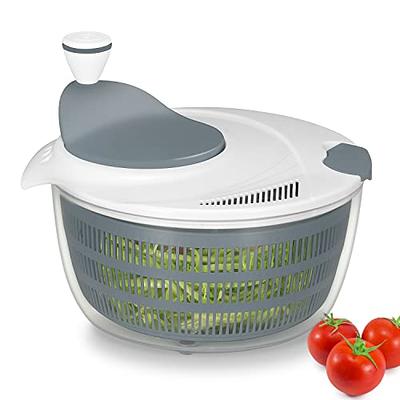 Large Salad Spinner BPA Free-Manual Lettuce Dryer and Vegetable Washer with  Quick Dry Design,Draining Lettce and Vegetable with Ease,including Clear