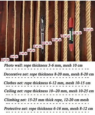 Safety Anti-Fall Fence Net for Children Pet Cat, Hemp Rope Netting For  Balcony Railing,Multiple Sizes Stair Protection Nets Retro Decoration  Backyard Nets Cargo Truck Trailer Mesh Nets ( Color : Jute 