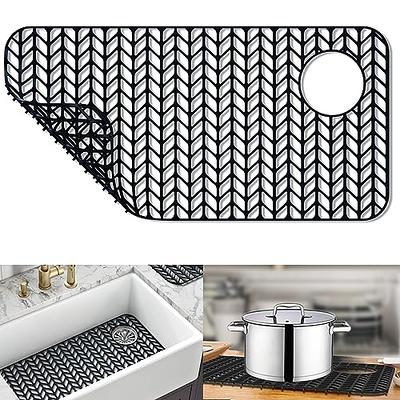 JOOKKI Silicone Sink Mat Protectors for Kitchen 26''x 14''. Kitchen Sink Protector Grid for Farmhouse Stainless Steel Accessory with R