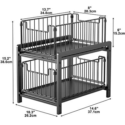 Ryhpez Under Sink Organizers and Storage, 2-Tier Cabinet Organizer Storage  with Sliding Baskets Drawer for Kitchen Bathroom (Black)
