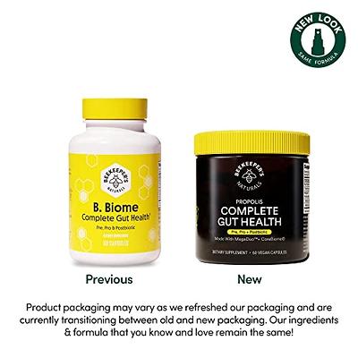 Beekeeper's Naturals Complete Gut Health, 3-in-1 Prebiotic, Postbiotic,  Probiotics for Digestive Health & Bloating Relief for Women & Men, Propolis