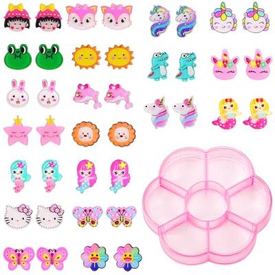 Seazoon 25 Pcs Kids Jewelry for Girls Bracelets Necklaces and Rings Set, Little Girls Jewelry with Animal Seashell Butterfly Flower Pendant, Toddler