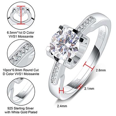 AnuClub Moissanite Engagement Ring, Total 4.3cttw D India | Ubuy