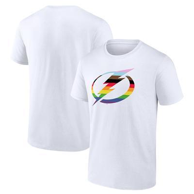 Women's Fanatics Branded White Tampa Bay Lightning Team Pride Logo V-Neck T-Shirt Size: Small