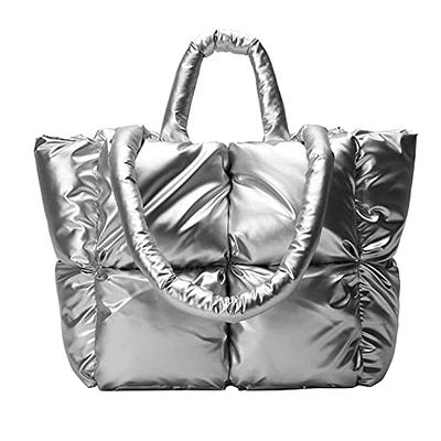 Quilted Puffer Tote Bag (Off-White)