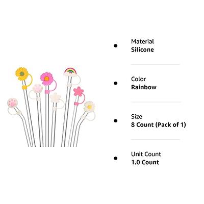  8 Pieces Silicone Straw Tips Cover Reusable Drinking Straw Lids  Sunflower Cherry Blossom Rainbow Cat Paw Straw Cap for 6-8 mm Straws  Anti-dust Straw Plugs: Home & Kitchen