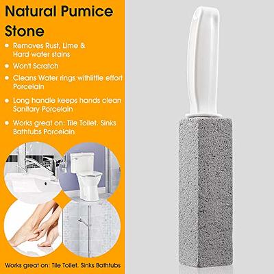 2pcs Pumice Stone Cleaning Brush With Handle, Bathroom Toilet